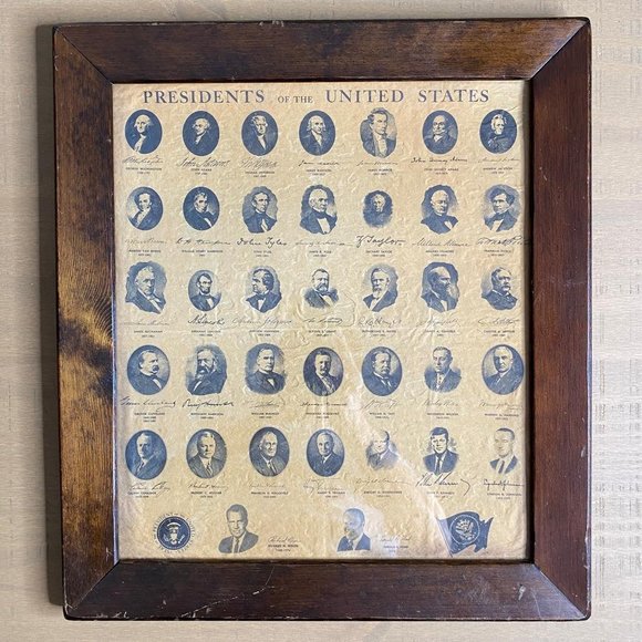 Other - Vintage 1970s Wooden Framed Presidents of the United States